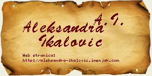 Aleksandra Ikalović vizit kartica